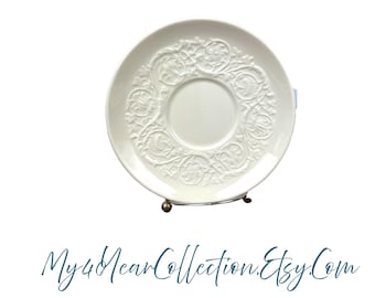 Wedgewood Patrician Saucer - Old - Cream with Embossed Flowers and Scrolls - Replacement Saucer - My40YearCollection