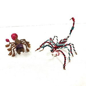 Handmade Electrical Wire Spider & Scorpion Figurines: Eclectic Art Decor