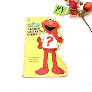 1993 Sesame Street Golden Book Elmo's Guessing Game Hardcover Series Book Children's book My40YearCollection imagem 1