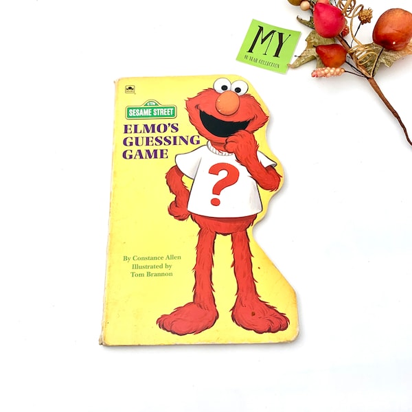 1993 Sesame Street Golden Book Elmo's Guessing Game Hardcover Series Book Children's book My40YearCollection