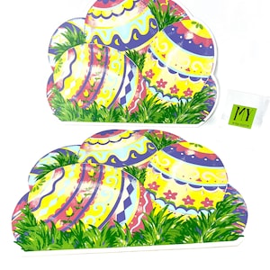 Vintage påskäggs-vinylbordsunderlägg - Bardwil Linens (set om 2)