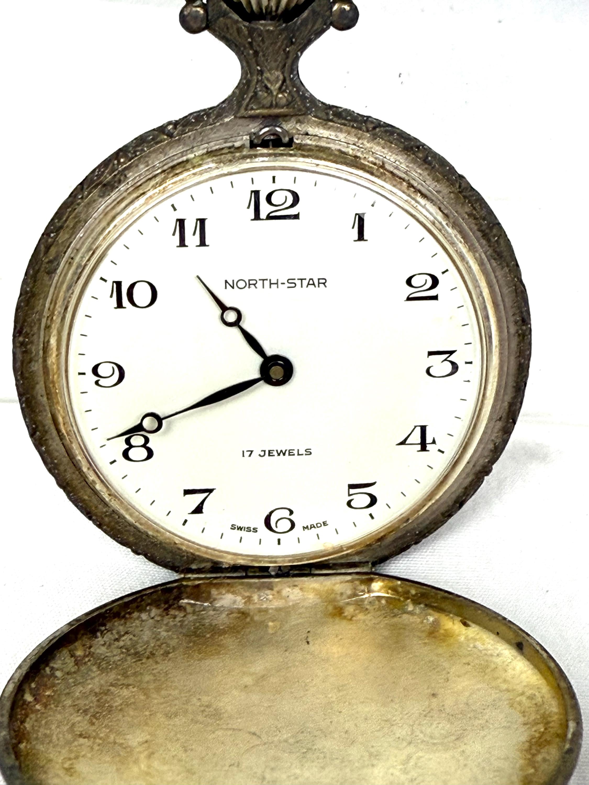 Vintage North Star 17 Jewel Pocket Watch in Andre Rivalle Silver Case ...