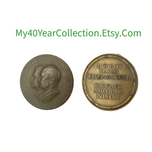 Vintage Medallion -Bronze Medal - Inauguration Eisenhower Nixon Token - 1957 Medallic Art Co. - Exonumia - My40YearCollection