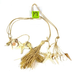 VIntage Pair of Decorative Seashells on a Rope - Seashell Garland - Coastal Decor -  My40yearCollection