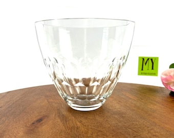 Stara miska - wazon - doniczka - Vera Wang Lead Crystal Clear - stożkowy plaster miodu - obtłuczony - My40YearCollection.