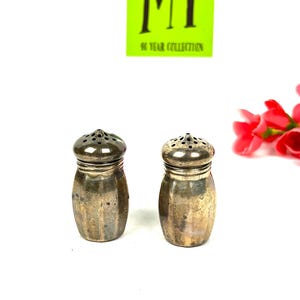 Antique Mini Salt and Pepper Shakers - Amston Sterling Individual Salt and Pepper Shakers - My40YearCollection