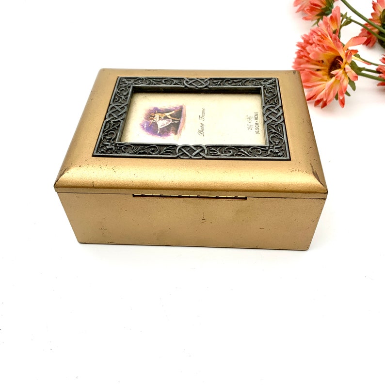 Vintage Small Rectangular Photo Frame Jewelry Box Composite Etsy