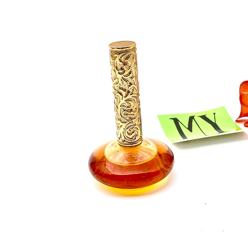 Vintage Avon Brocade Perfume Oil: Genie Glass Bottle Vanity Decor image 2