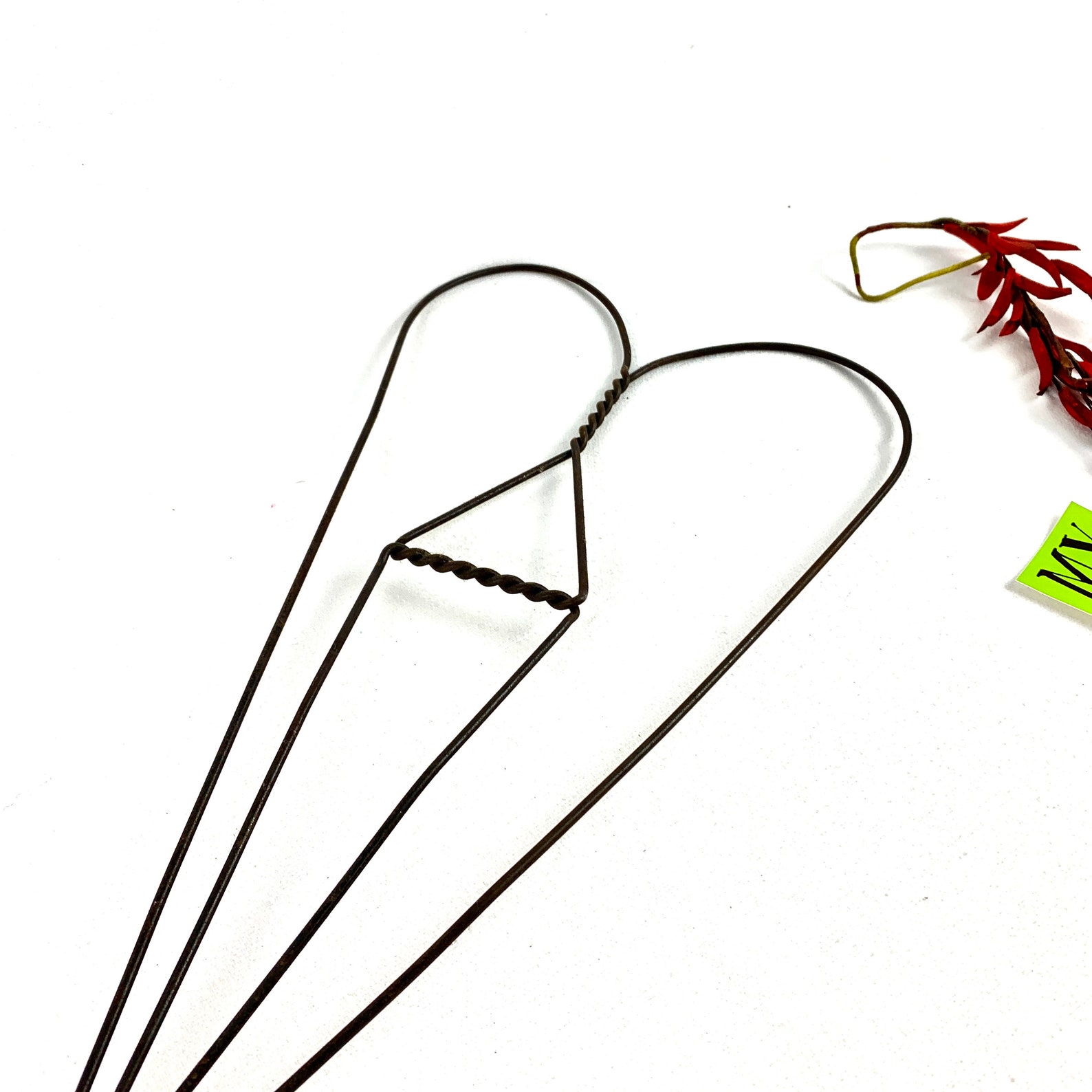 Antique Large Wrought Iron Heart Shaped Rug Beater With Wooden Etsy