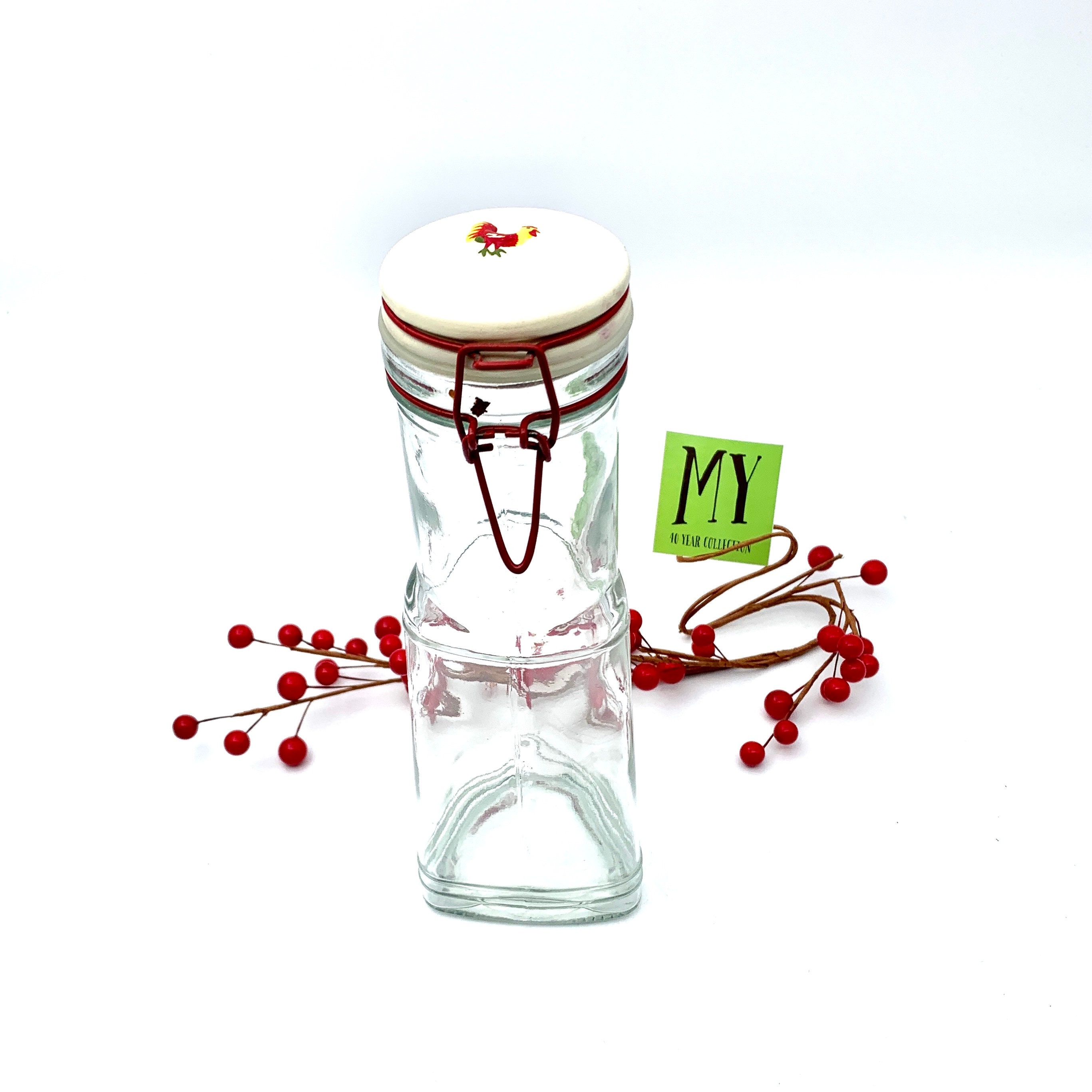 Vintage MSRF Glass Canister: Rooster Ceramic Lid, Farmhouse Decor - Etsy