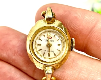 Vintage Waltham dameshorloge – 17 juwelen, midden van de eeuw (werkt niet)