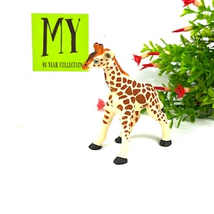 Vintage Safari Ltd. Giraffe Toy: 1996 Hard Plastic Wildlife Figure