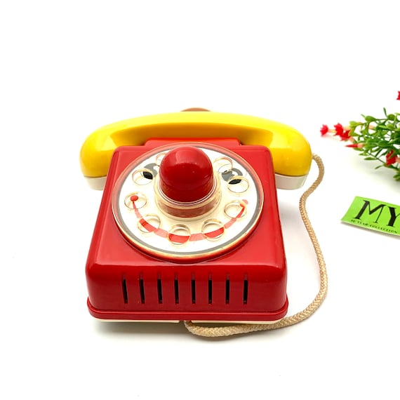 Vintage Toy Telephone by Ambi Play Telephone on Wheels 1970's