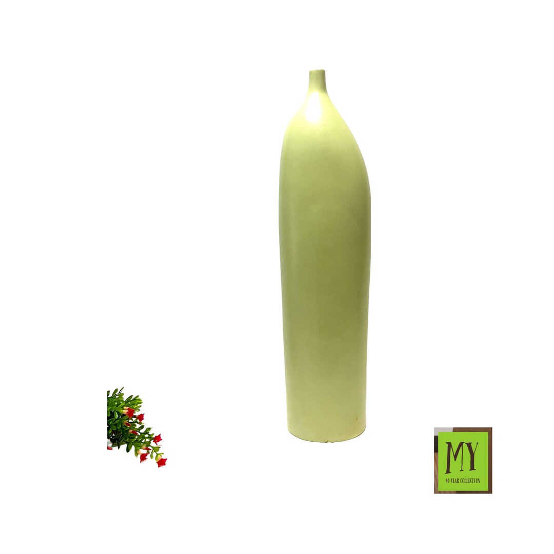 Vintage Vase Soma Oval Vase 22 Tall Sage Green 18/K Contemporary Modern