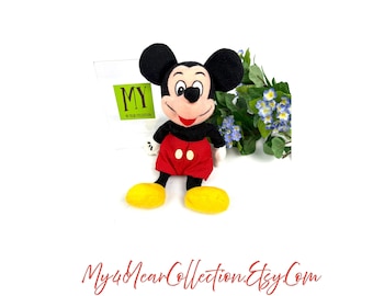 Peluche vintage di Topolino Disney – Pantaloncini rossi – Giocattolo anni '90