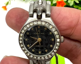 Vintage Reymand Jewel Ladies Watch – Stainless Steel Band, Rhinestone Bezel, Japan Movement - My40YearCollection