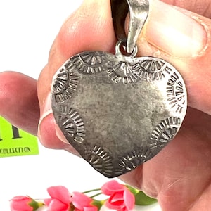 Mexican Heart Pendant Vintage Sterling - Etsy