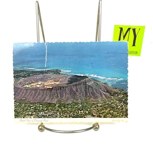Stara pocztówka - Skrzynia Diamond Head widziana z góry - Honolulu, Hawaje - Wysłana w 1975 r. - My40YearCollection