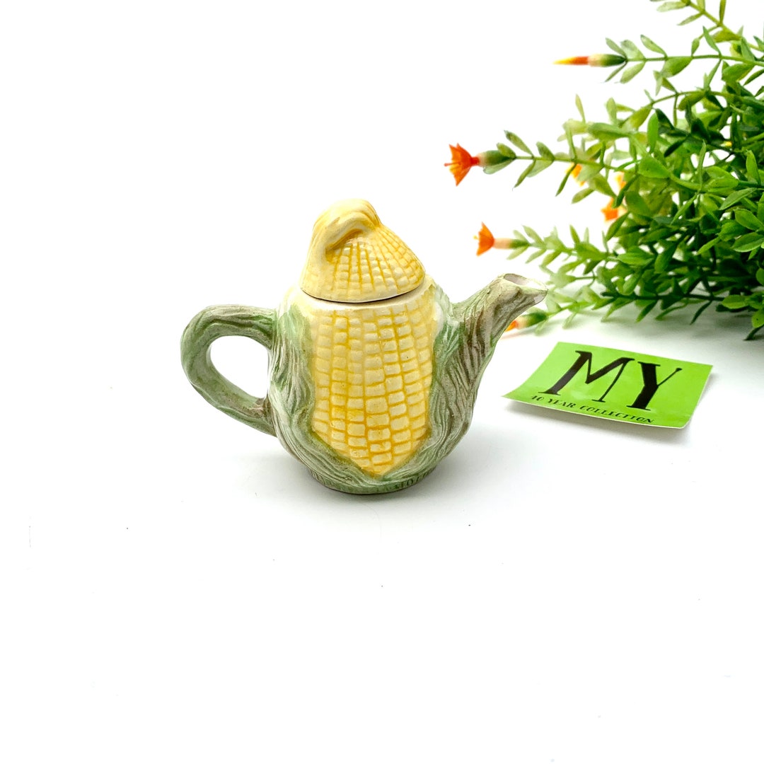 Adorable Mini Ceramic Corn Hust Teapot Gift Idea Farmhouse Decor ...