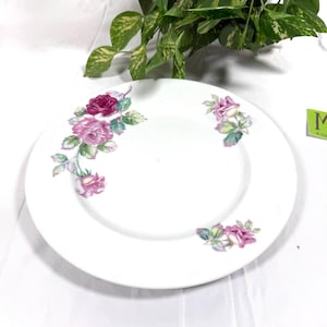 Vintage Regina China Dinner Plate Pink Rose Floral Porcelain Replacement Plate Cottage Tableware image 6