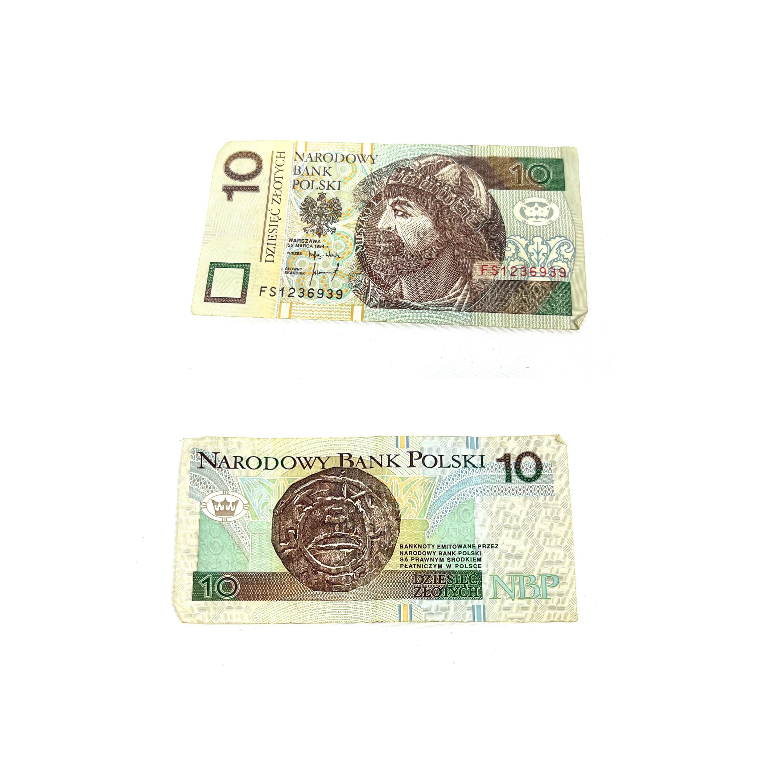 ドイツポーランド紙幣 ヴィンテージ紙幣 - 廃盤通貨 - ポーランド 10ズウォティ紙幣
