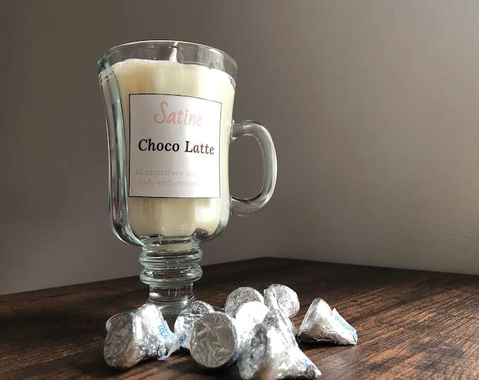 Choco Latte Scented Candle | Espresso and Chocolate | 8 oz. Coffee Glass Jar | Coconut Blend Wax Candle | Made with Essential Oils |