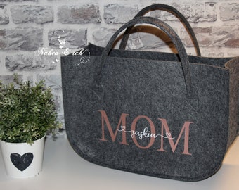 Large felt bag shopper "OMA" "MOM" "MAMA" personalized individual gift idea