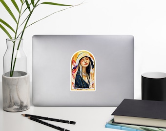 St. Catherine of Siena - Sticker - A digitally created watercolor interpretation, perfect gift for your Catholic Friends