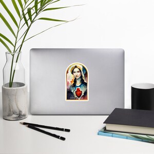 St. Margaret Mary and the Sacred Heart - Sticker - A digitally created watercolor interpretation, perfect gift for your Catholic Friends