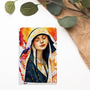 St. Catherine of Siena - Postcard - A digitally created Watercolor painting, perfect gift for your Catholic friends