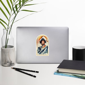 St. Joan of Arc - Sticker - A digitally created watercolor interpretation, perfect gift for your Catholic Friends