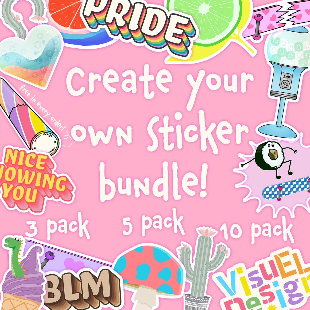 Create Your Own Waterproof Sticker Bundle / Personalisable - Etsy UK