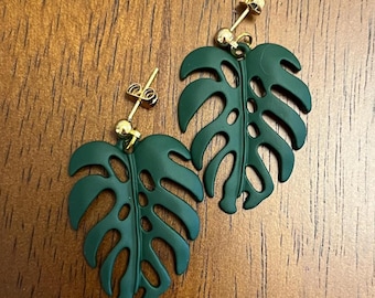 Monstera Leaf Earrings