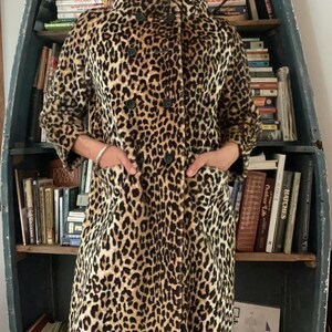 60's 70's Lady's Leopard Coat 【SWAHIRI】 Vintage 60's Swahili Leopard Faux Fur Coat | eBay
