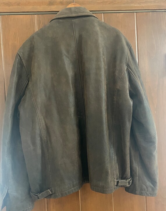 90s Guess Brown Leather Jacket Large - image 4