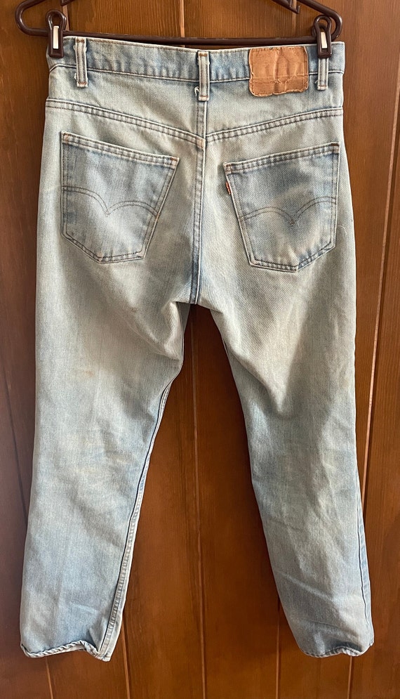 Vintage LEVI'S 31" Orange Tag Little e Light Wash… - image 4