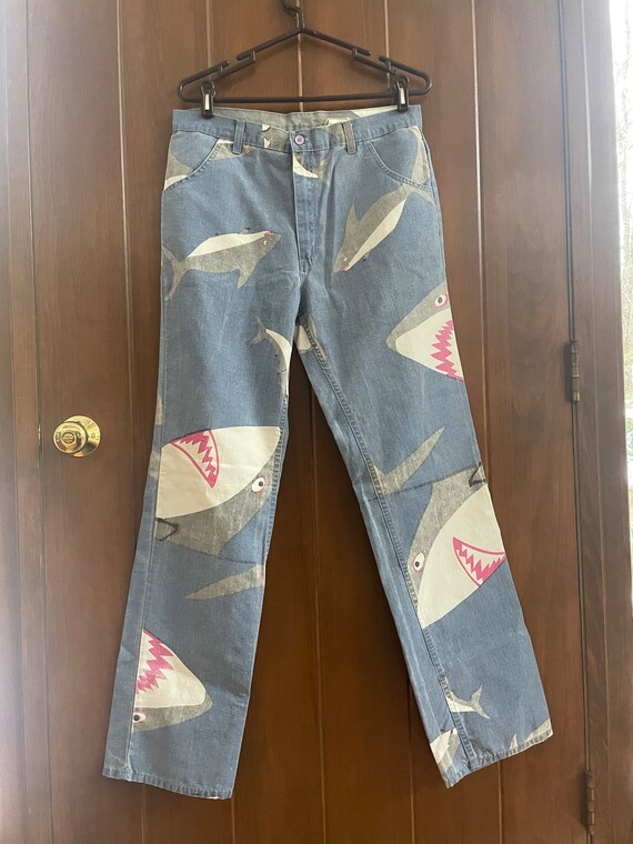 RARE Vintage 80s Shark Denim Michigan Rag Co