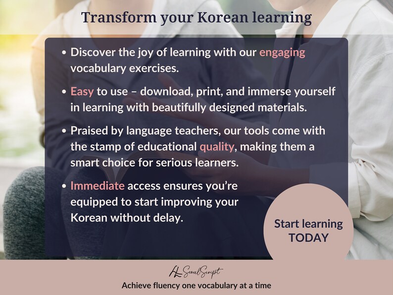 Tarjetas de estudio y cuaderno de coreano imprimibles: aprende 200 palabras esenciales (descarga en PDF para principiantes) imagen 6