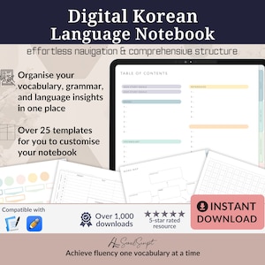 Ultimate Korean Language Notebook - Goodnotes and note-taking apps
