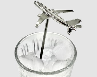 Four Jet Airplane Metal Swizzle Stir Sticks