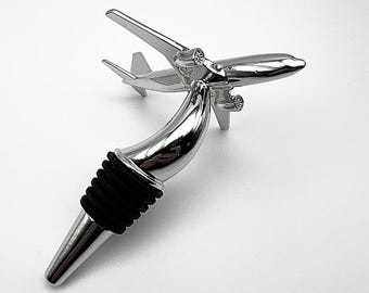 Classic Jet Airplane Metal Wine Bottle Stopper