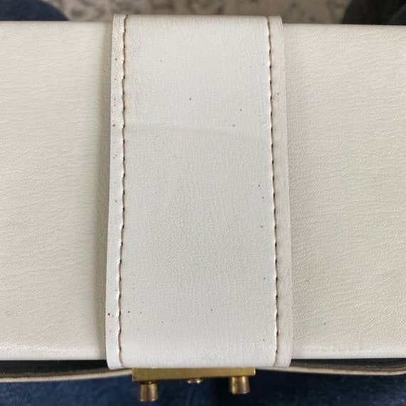 Vintage 60s white leather box purse - image 6