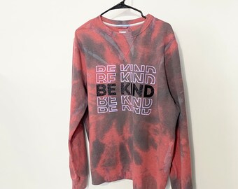 BE KIND Long sleeve crew neck sweatshirt Red blue purple Black XL