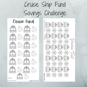 Cruise ship fund, Cruise Savings Challenge, Vacation Savings Challenge, Digital, Cash Envelope Insert