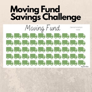 Moving Fund savings challenge, moving out fund, savings challenge, printable, cash envelope insert