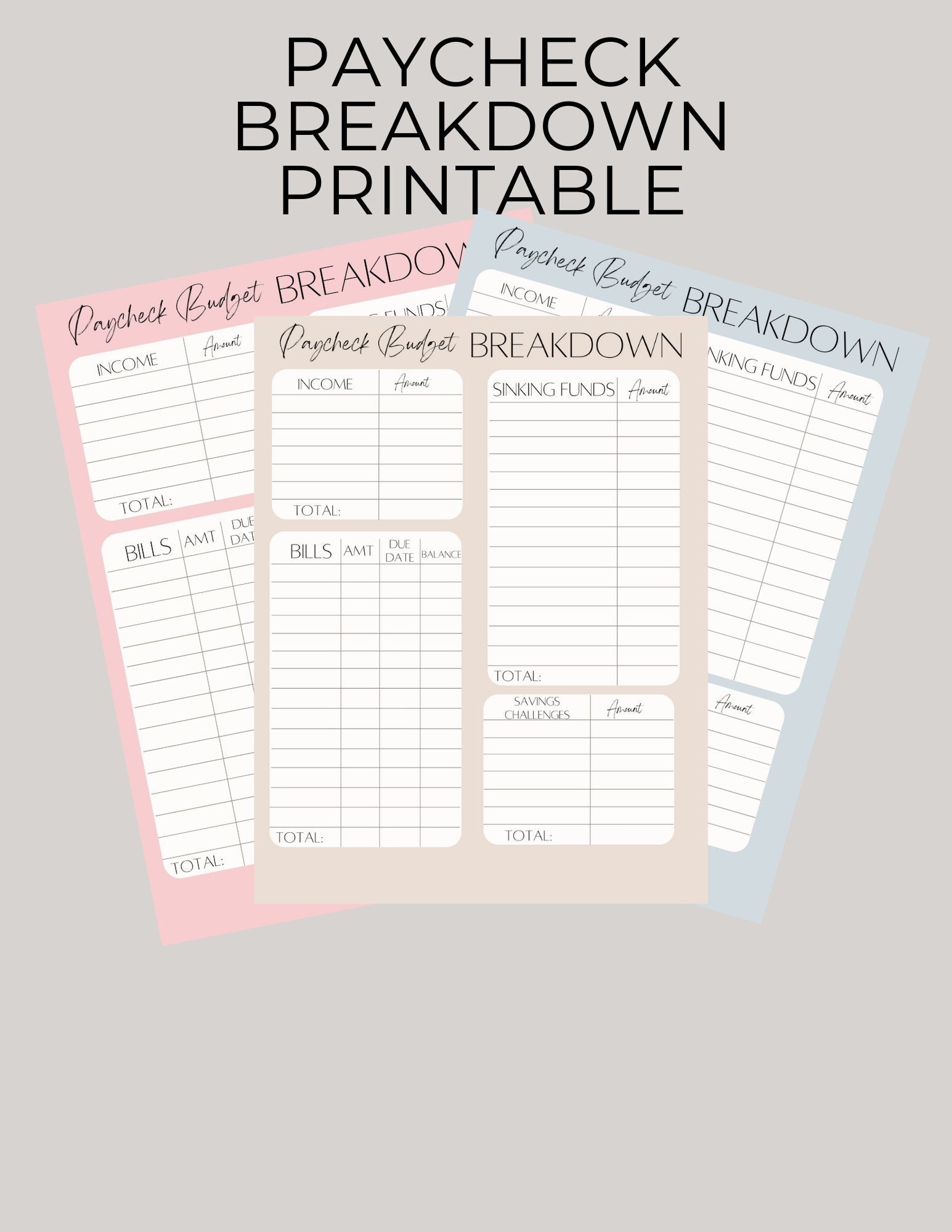 Paycheck Printable - Etsy