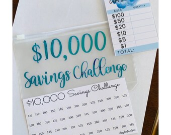 10,000 savings challenge, savings challenge, bundle,savings tracker, cash envelope