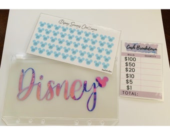 Disney Savings Challenge, savings challenge bundle, savings tracker, cash envelope, Disney vacation