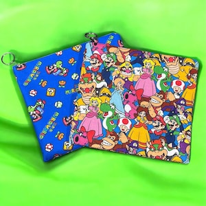 Mario und Freunde Reißverschluss Beutel | Kosmetiktasche | Schminktasche | Zubehör Beutel | Stiftetasche | Geldbörse | Reisen