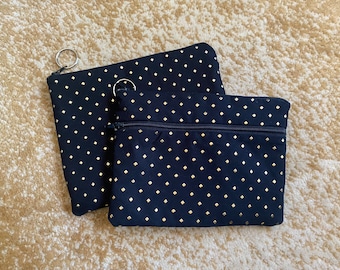 Diamond Dotted Zipper Pouches | Cosmetic Bag | Makeup Bag | Pencil Pouch | Wallet